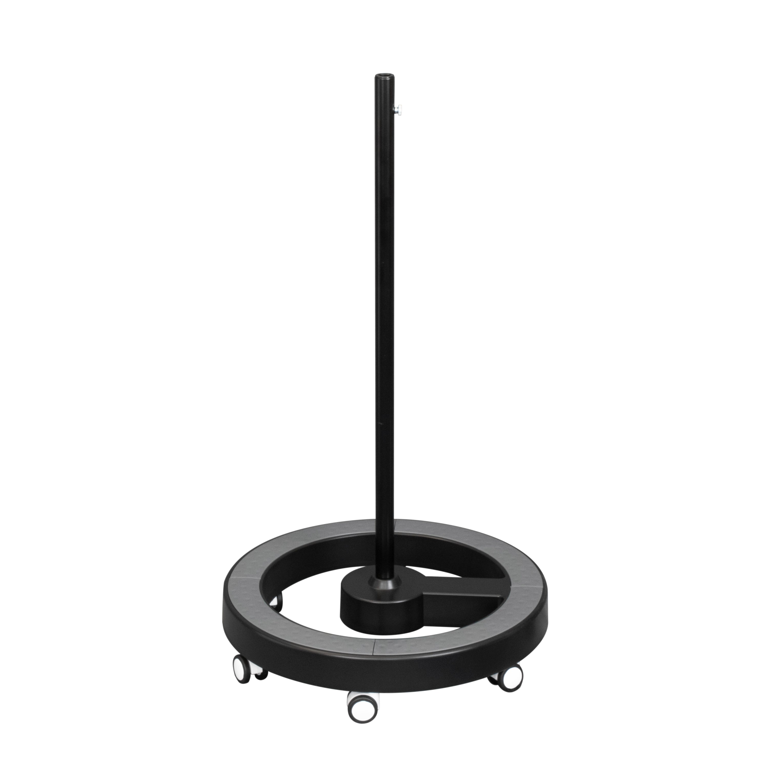 Lumeno Rollstativ 6159 mit Fußring in Schwarz, fünf Laufrollen