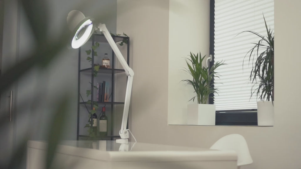 Lumeno 721X Lupenleuchte/Arbeitsplatzlampe 60 LEDs, farbiger Gummischutz